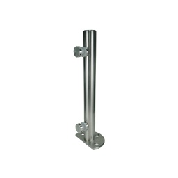 [PJ-P01] Poste corto de 30 cms con dos herrajes tipo botón y chapeta media luna